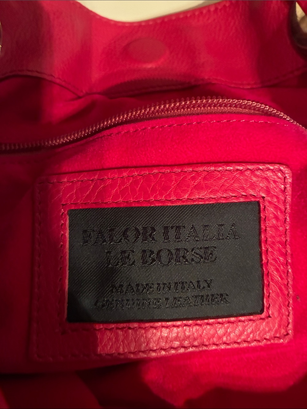 Vibrant Pink Leather Shoulder Bag with Braided Handles approximately 17” x10” - Picture 2 of 3